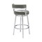 Armen Living Madrid 26" Counter Height Swivel Gray Faux Leather and Brushed Stainless Steel Bar Stool LCMABABSGR26 - alternate 2